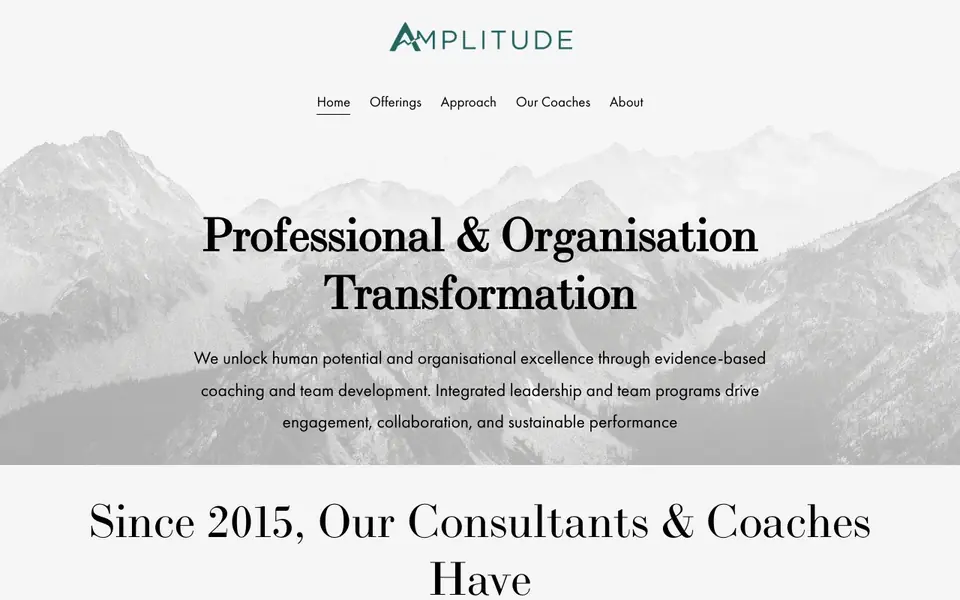 Amplitude Consulting website homepage, 4 Oct 2026