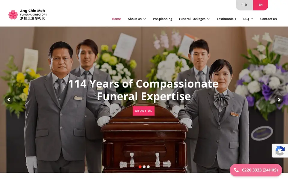 Ang Chin Moh Funeral Directors website homepage, 4 Oct 2026