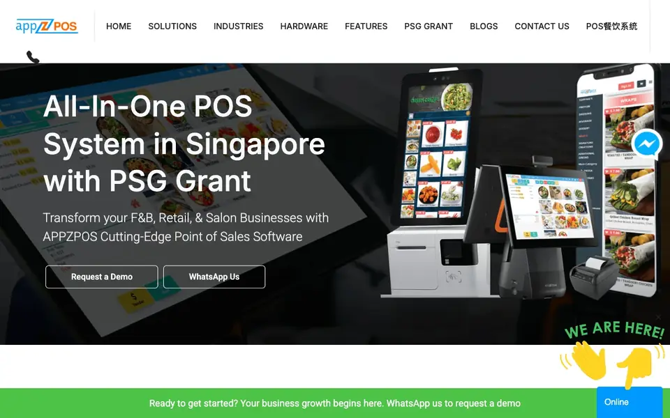 APPZPOS website homepage, 4 Oct 2026