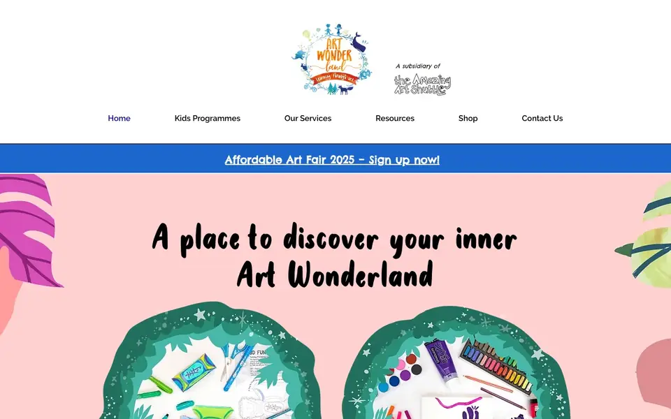 Art Wonderland website homepage, 4 Oct 2026