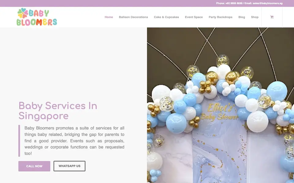 Baby Bloomers website homepage, 4 Oct 2026
