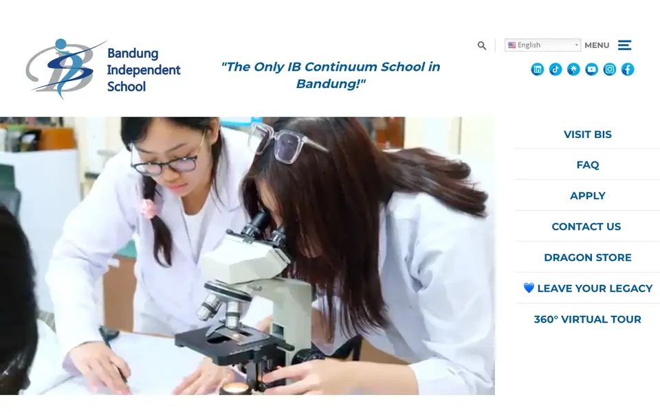 Bandung Independent School website homepage, 4 Oct 2026
