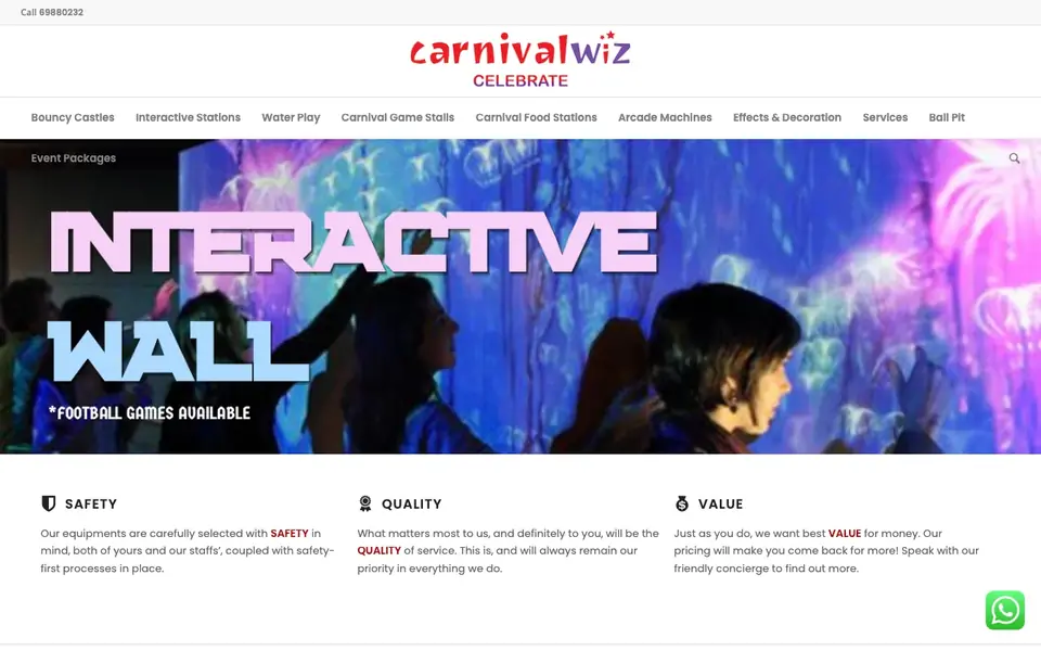Carnival Wiz website homepage, 4 Oct 2026