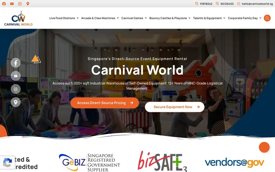 Carnival World SG Pte Ltd website homepage, 4 Oct 2026
