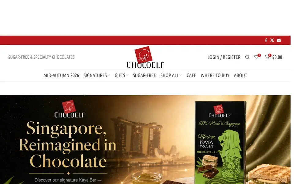 CHOCOELF website homepage, 19 Oct 2026