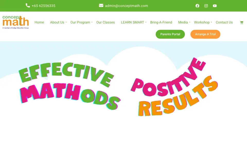 Concept Math Tuition Centre website homepage, 4 Oct 2026