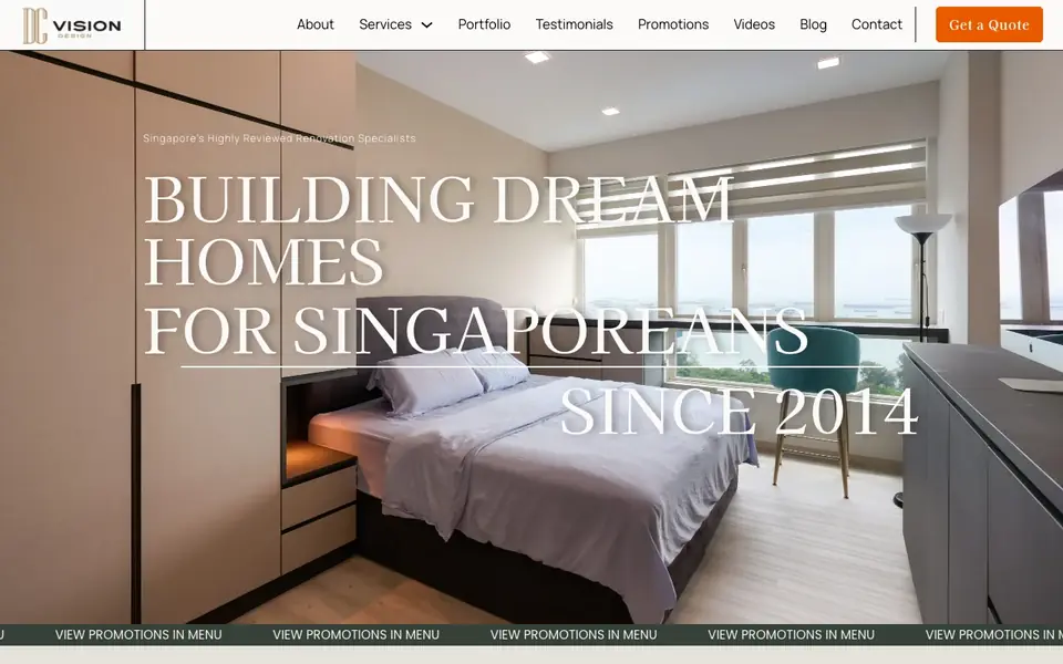 DC Vision Design website homepage, 4 Oct 2026