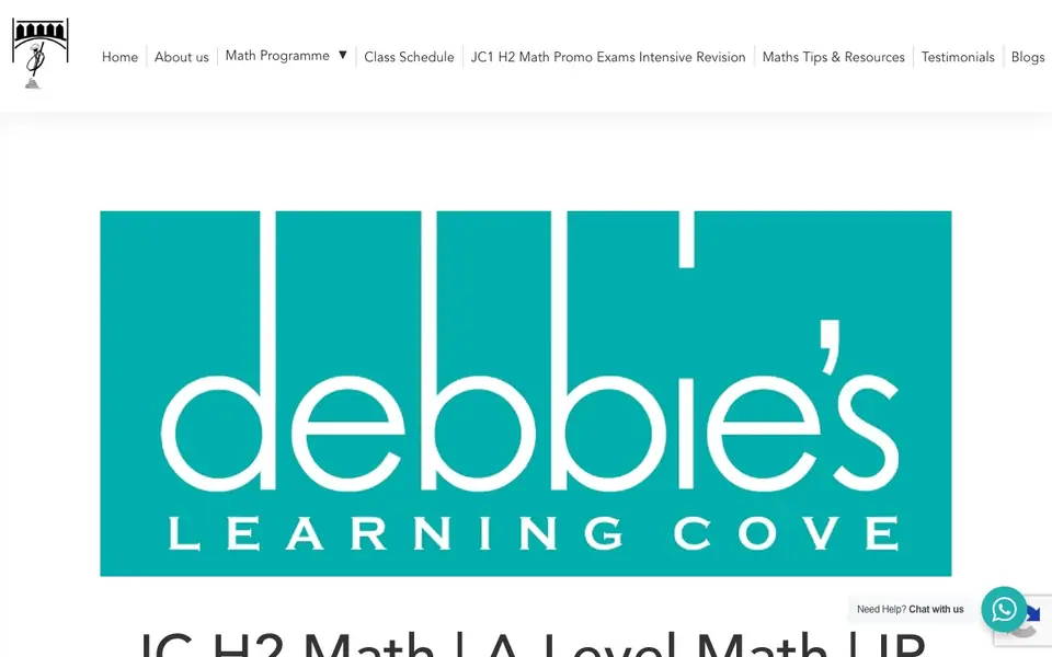 Debbie Learning Cove website homepage, 4 Oct 2026