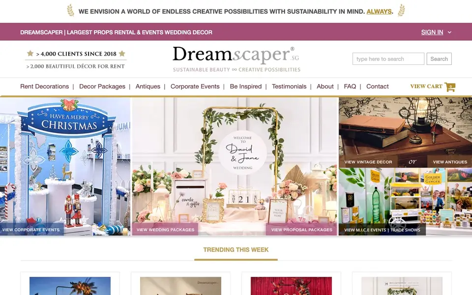 Dreamscaper.sg website homepage, 4 Oct 2026