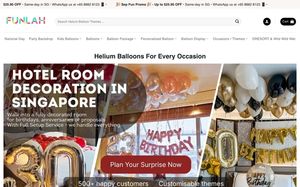Funlah website homepage, 4 Oct 2026