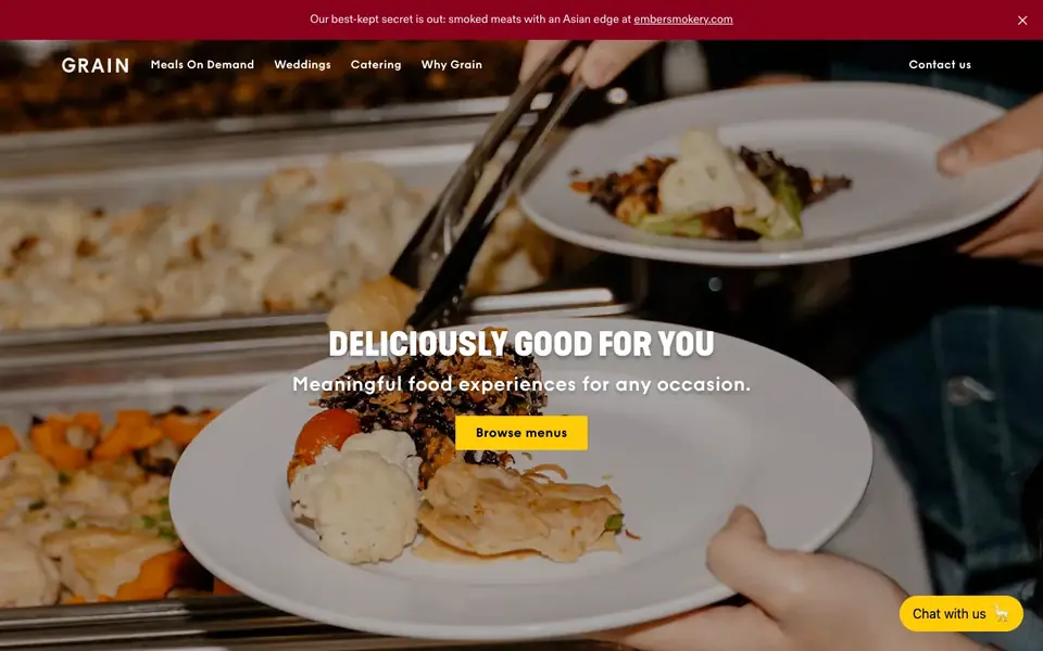 Grain website homepage, 4 Oct 2026