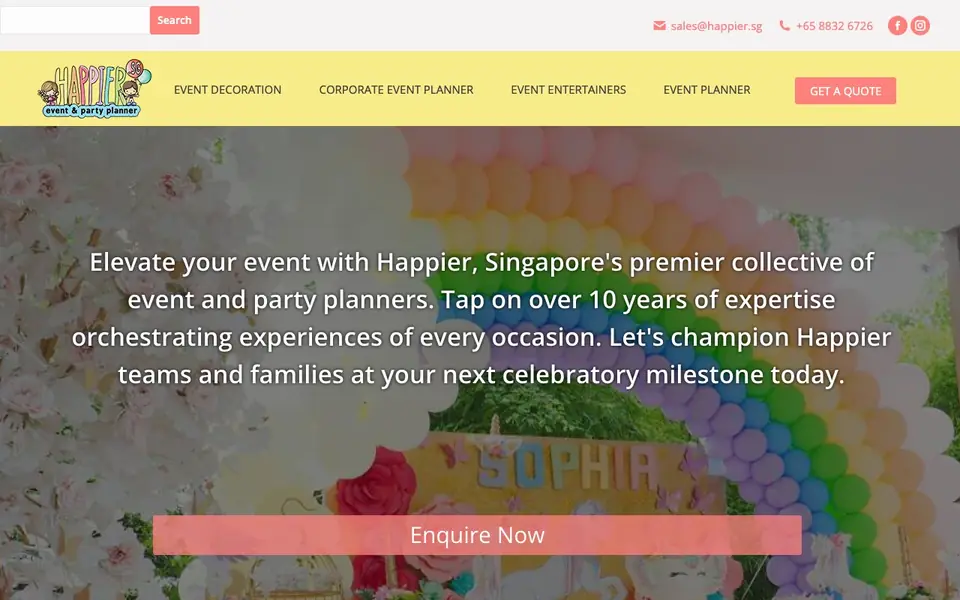 Happier Singapore website homepage, 4 Oct 2026