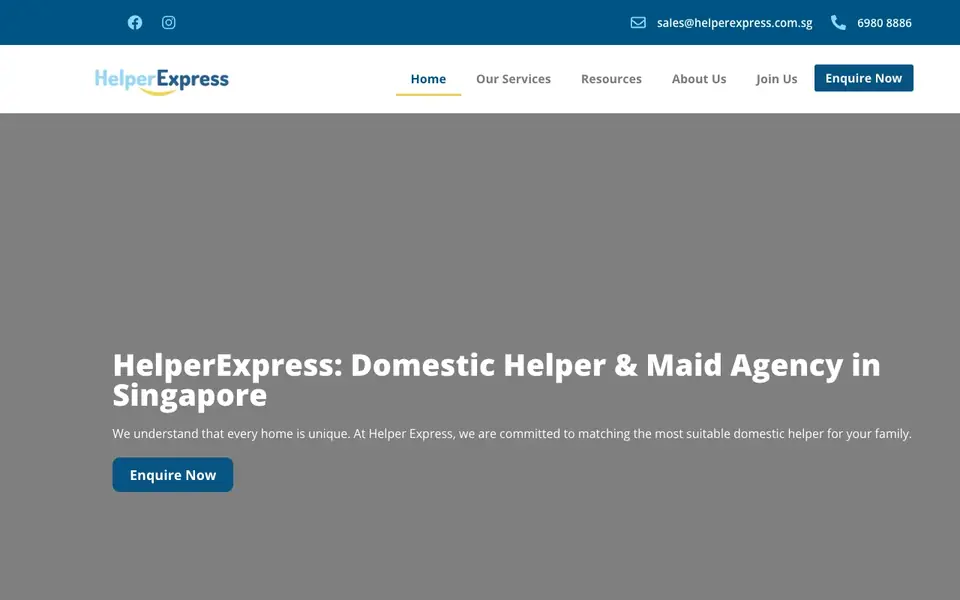 Helper Express website homepage, 4 Oct 2026