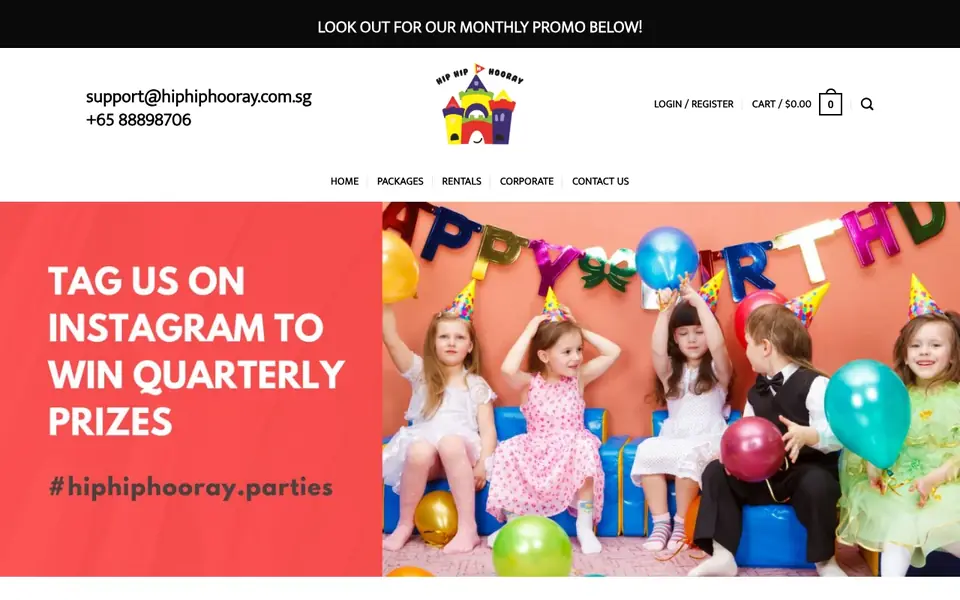 Hip Hip Hooray website homepage, 4 Oct 2026