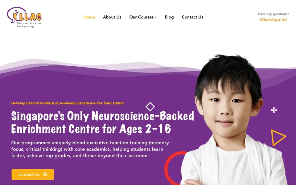 I Love Learning Achievement Center website homepage, 4 Oct 2026