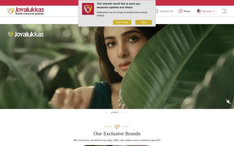 Joyalukkas Jewellery website homepage, 4 Oct 2026