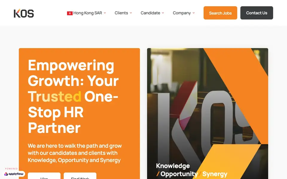 KOS Solutions website homepage, 4 Oct 2026