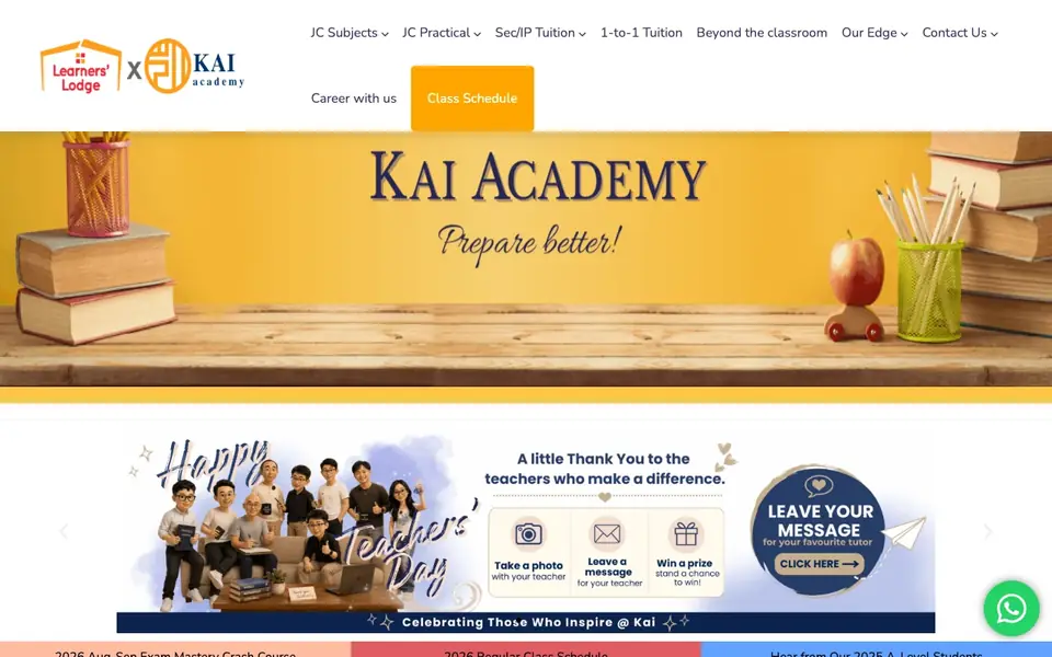 Learners’ Lodge website homepage, 4 Oct 2026