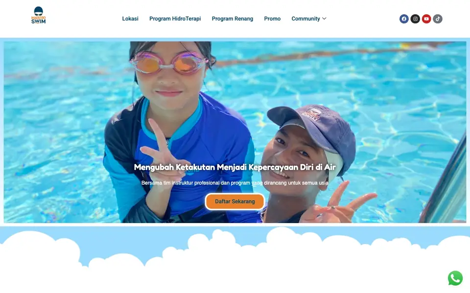 Maestro Swim website homepage, 4 Oct 2026