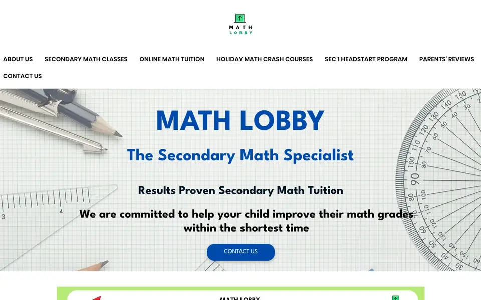 Math Lobby website homepage, 4 Oct 2026
