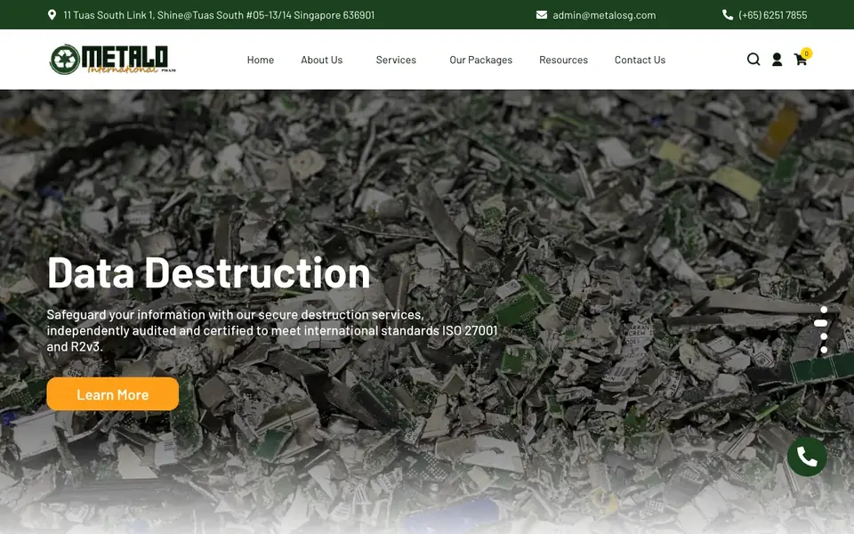 Metalo International website homepage, 4 Oct 2026