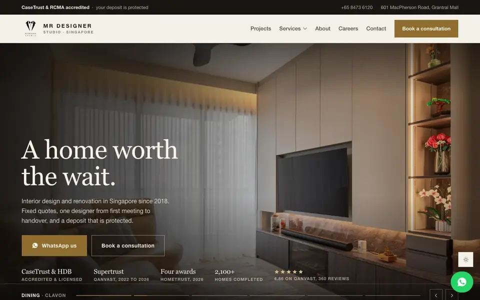 Mr Designer Studio website homepage, 4 Oct 2026