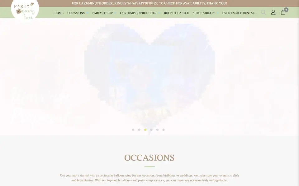 Party Beary Fun website homepage, 4 Oct 2026