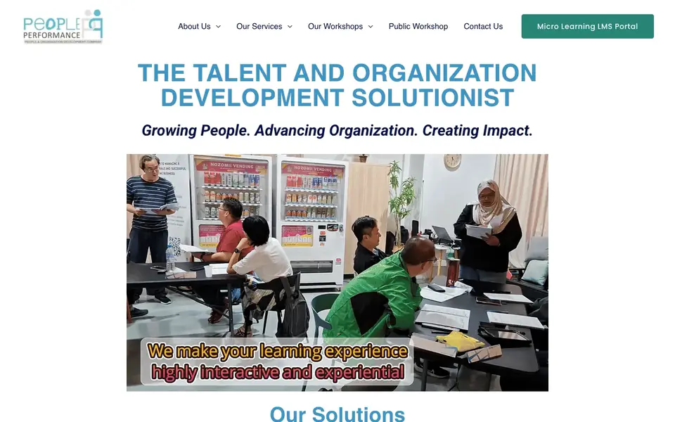 People Performance website homepage, 4 Oct 2026
