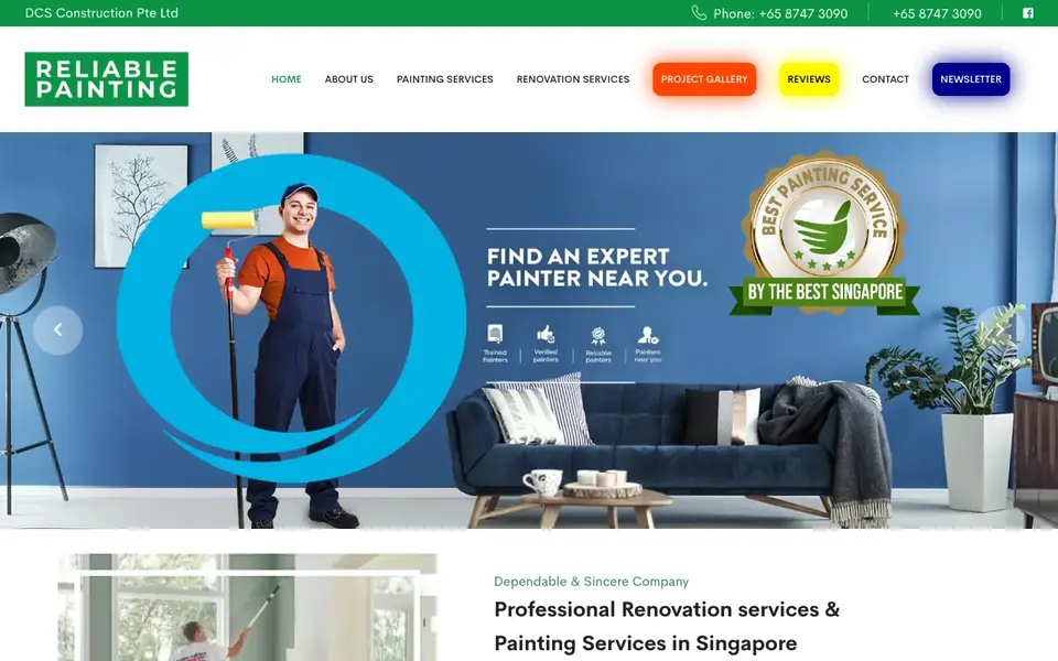 Reliable Painting website homepage, 4 Oct 2026