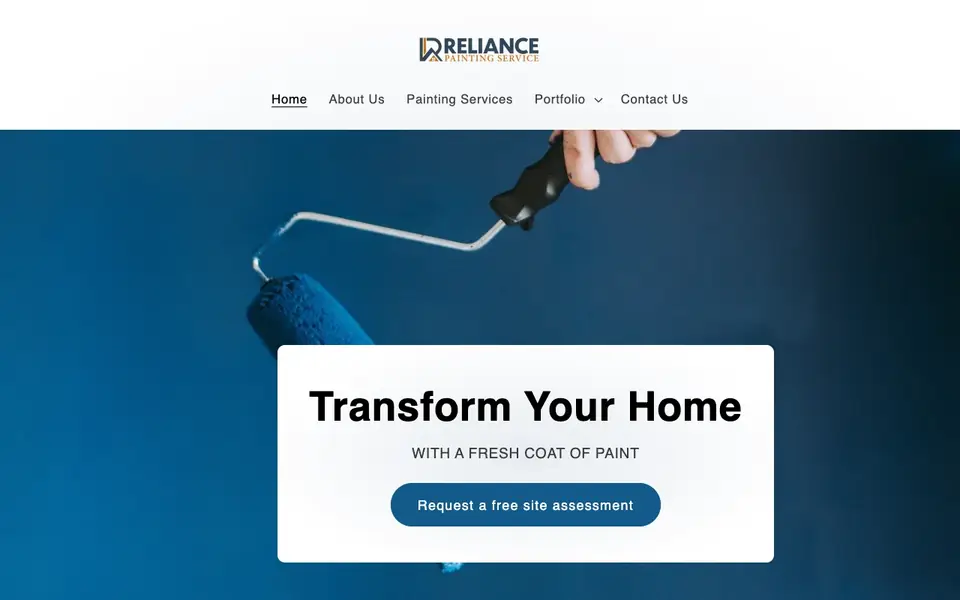 Reliance Paints website homepage, 4 Oct 2026