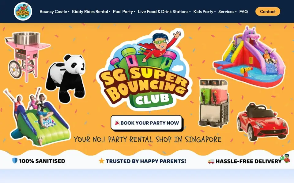 SG Super Bouncing Club website homepage, 4 Oct 2026