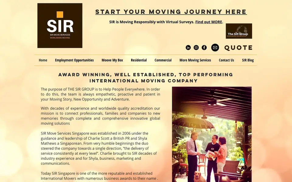 Sir Move Pte Ltd website homepage, 4 Oct 2026