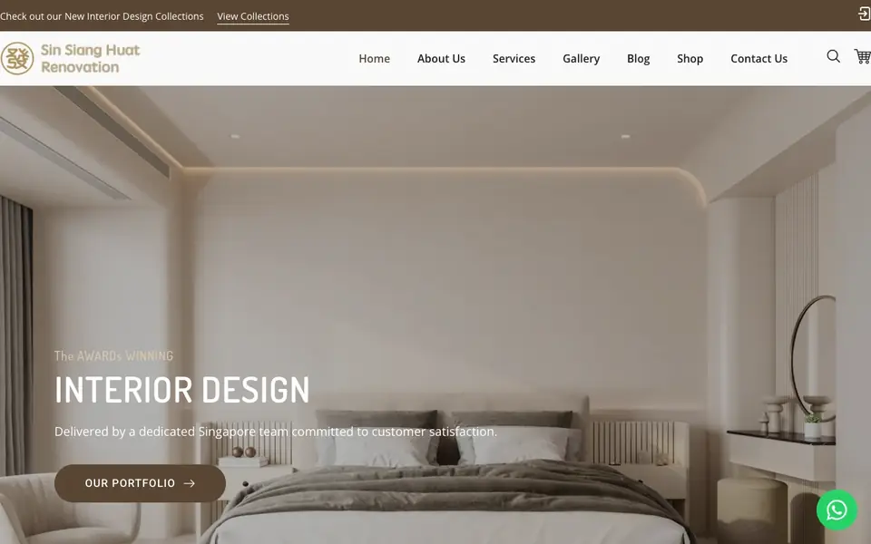 Sin Siang Huat Renovation website homepage, 4 Oct 2026