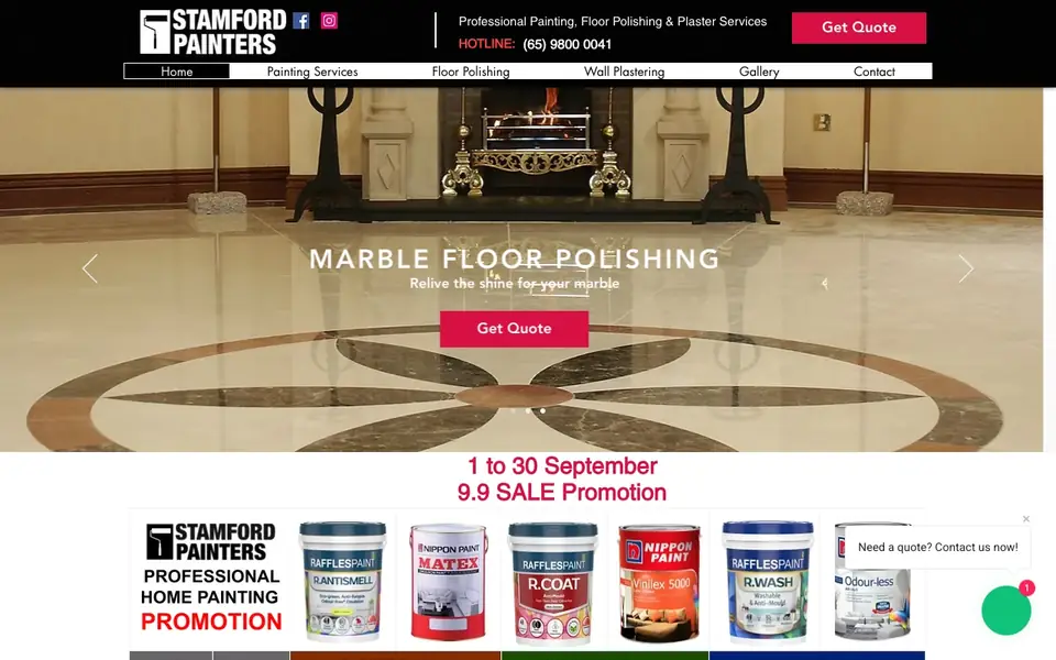 Stamford Painters website homepage, 4 Oct 2026