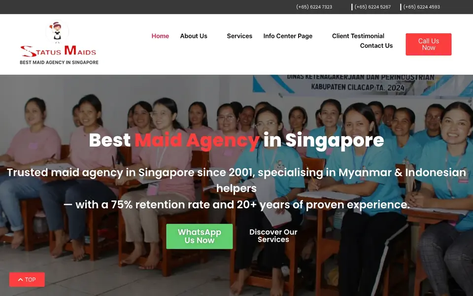 Status Employment Agency website homepage, 4 Oct 2026