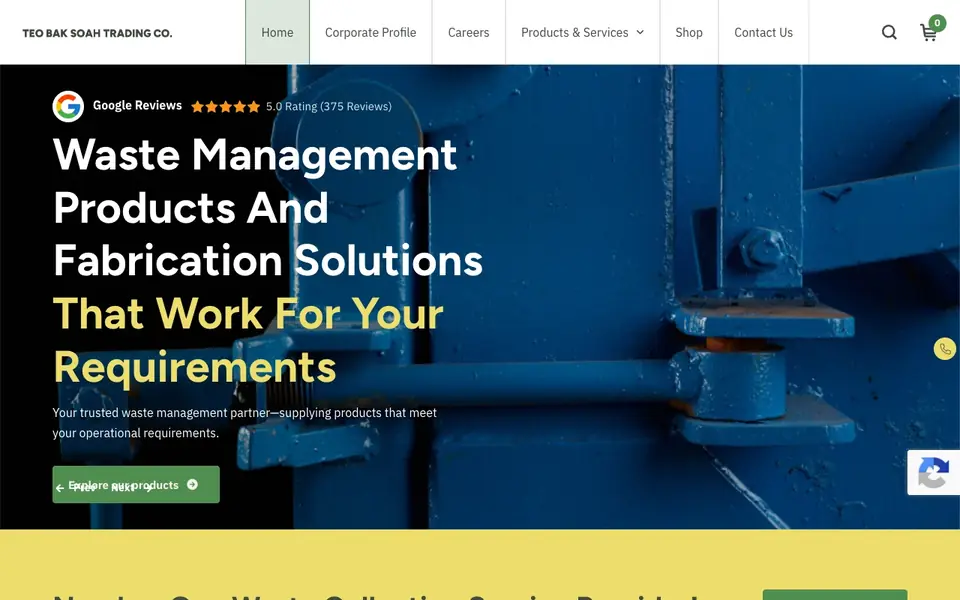 Teo Bak Soah Trading Co. website homepage, 4 Oct 2026