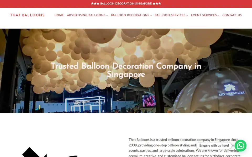 That Balloons website homepage, 4 Oct 2026