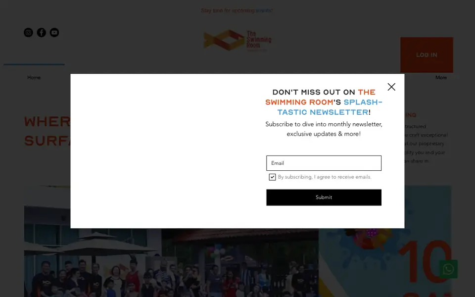 The Swimming Room Pte Ltd website homepage, 4 Oct 2026