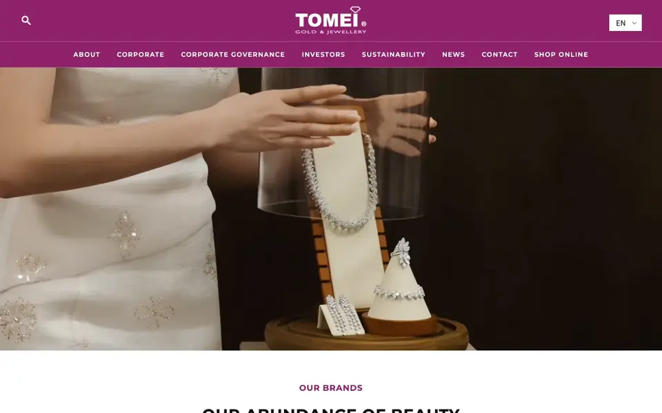 Tomei website homepage, 4 Oct 2026
