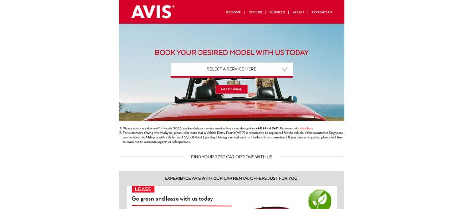 Avis Car Rental Singapore